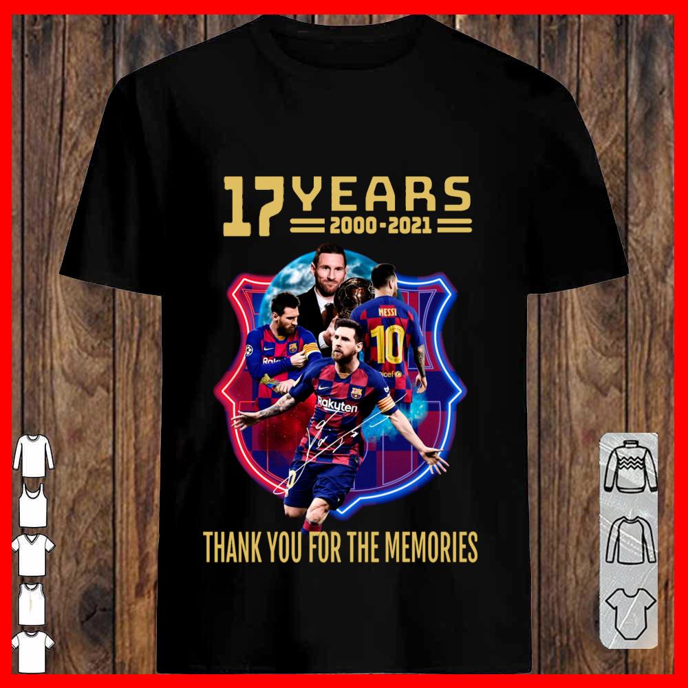 Lionel Messi 17 years of Barca shirt, Lionel Messi Thank You For The Memories shirt