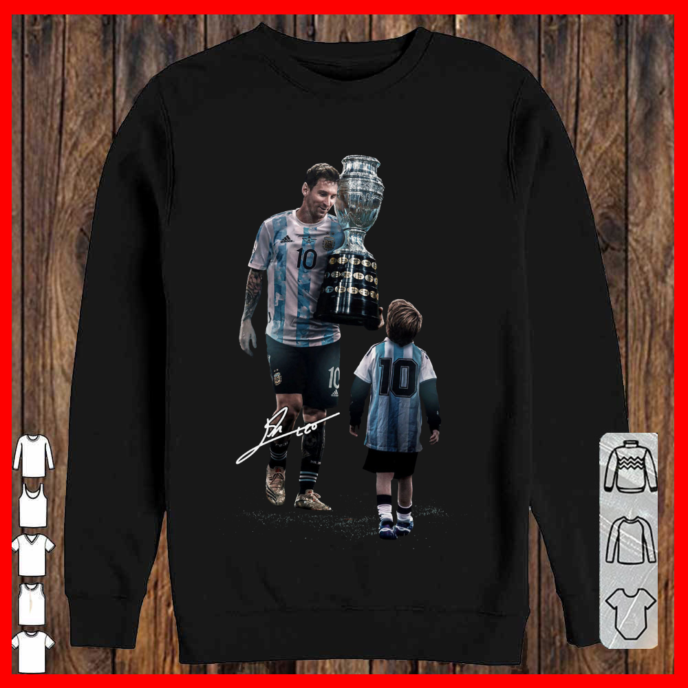 Messi and Son shirt, Messi Cups Copa America Champion shirt
