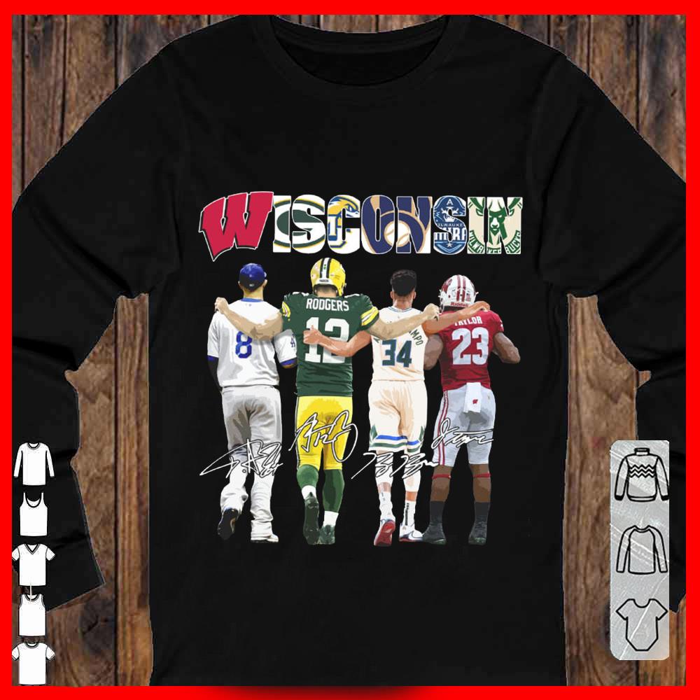 Wisconsin Sport team city Green Bay Packers Milwaukee Bucks shirt