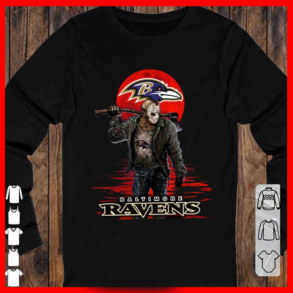 Baltimore Ravens Mashup Jason Voorhees Horror Movies Shirt, Jason Voorhees Baltimore Ravens Sweatshirt