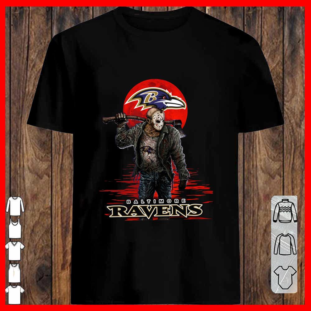 Baltimore Ravens Mashup Jason Voorhees Horror Movies Shirt, Jason Voorhees Baltimore Ravens Sweatshirt