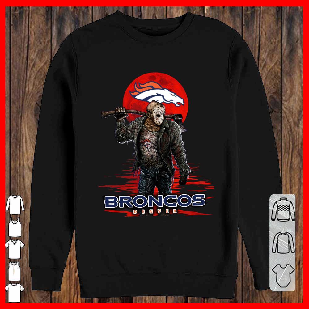 Broncos Denver Mashup Jason Voorhees Horror Movies Shirt, Jason Voorhees Broncos Denver T-shirt