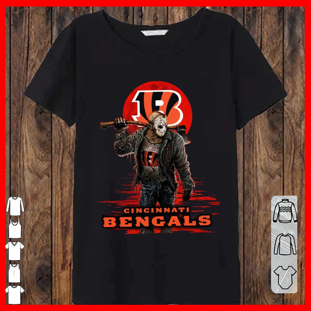 Cincinnati Bengals Mashup Jason Voorhees Horror Movies Shirt, Jason Voorhees Cincinnati Bengals Shirt