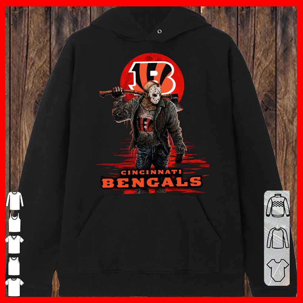 Cincinnati Bengals Mashup Jason Voorhees Horror Movies Shirt, Jason Voorhees Cincinnati Bengals Shirt
