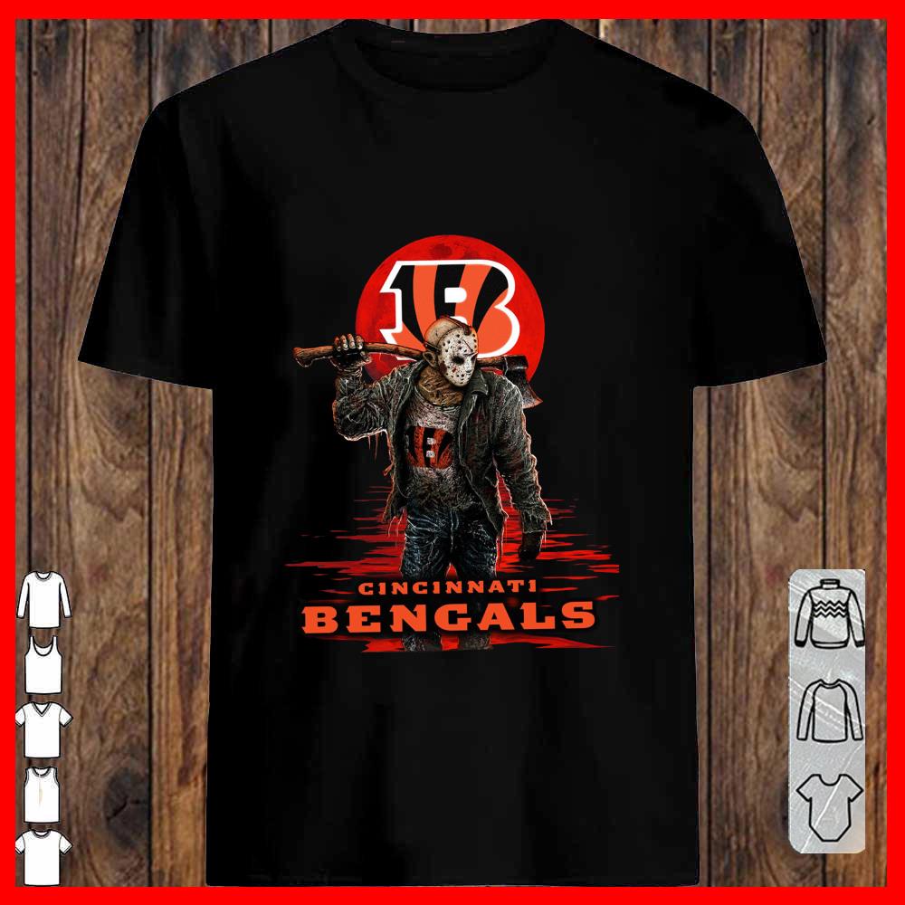 Cincinnati Bengals Mashup Jason Voorhees Horror Movies Shirt, Jason Voorhees Cincinnati Bengals Shirt
