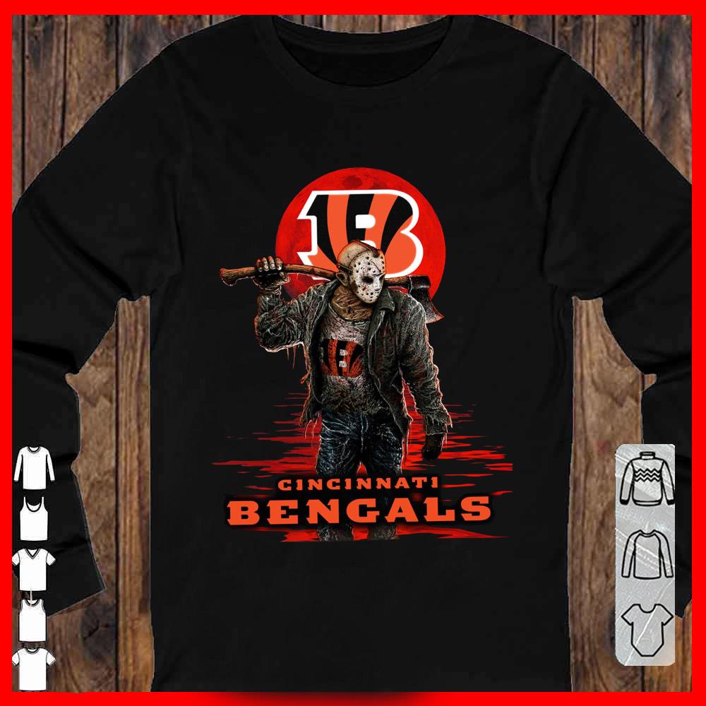 Cincinnati Bengals Mashup Jason Voorhees Horror Movies Shirt, Jason Voorhees Cincinnati Bengals Shirt