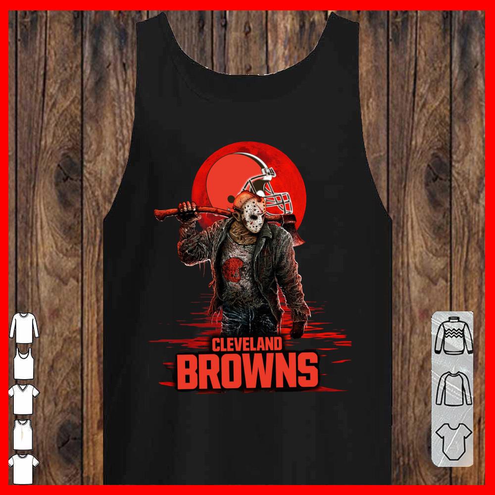 Cleveland Browns Mashup Jason Voorhees Horror Movies Shirt, Jason Voorhees Cleveland Browns Shirt