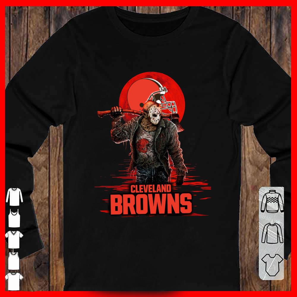 Cleveland Browns Mashup Jason Voorhees Horror Movies Shirt, Jason Voorhees Cleveland Browns Shirt