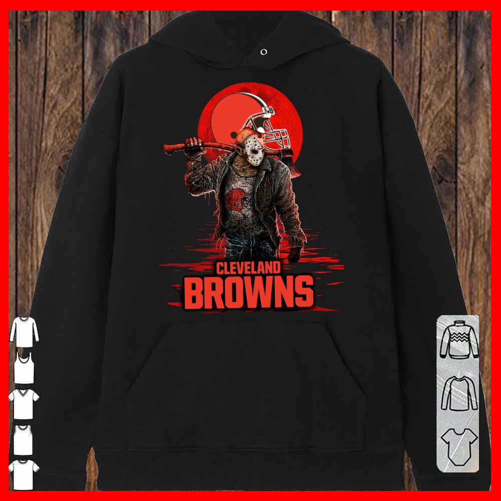 Cleveland Browns Mashup Jason Voorhees Horror Movies Shirt, Jason Voorhees Cleveland Browns Shirt