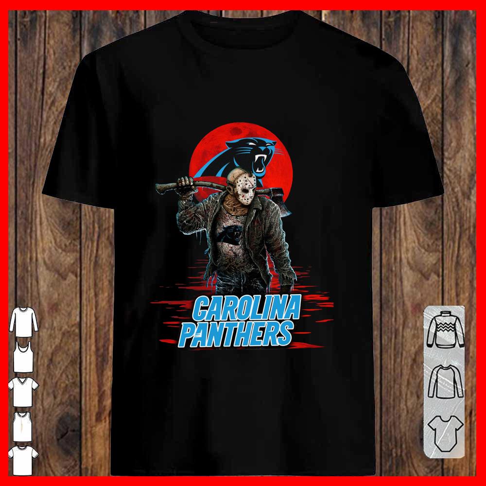 Carolina Panthers Mashup Jason Voorhees Horror Movies Shirt, Jason Voorhees Carolina Panthers Shirt