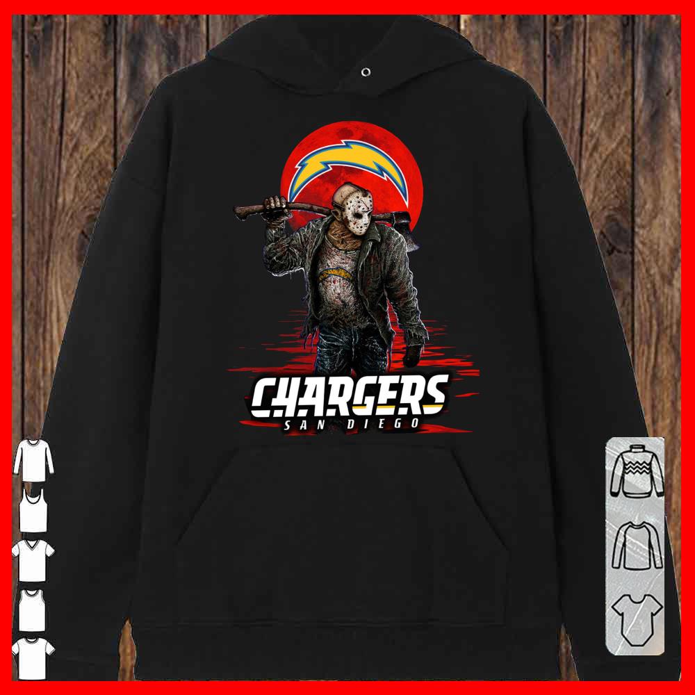 Chargers San Diego Mashup Jason Voorhees Horror Movies Vneck-woman