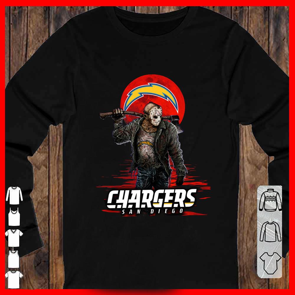 Chargers San Diego Mashup Jason Voorhees Horror Movies Vneck-woman