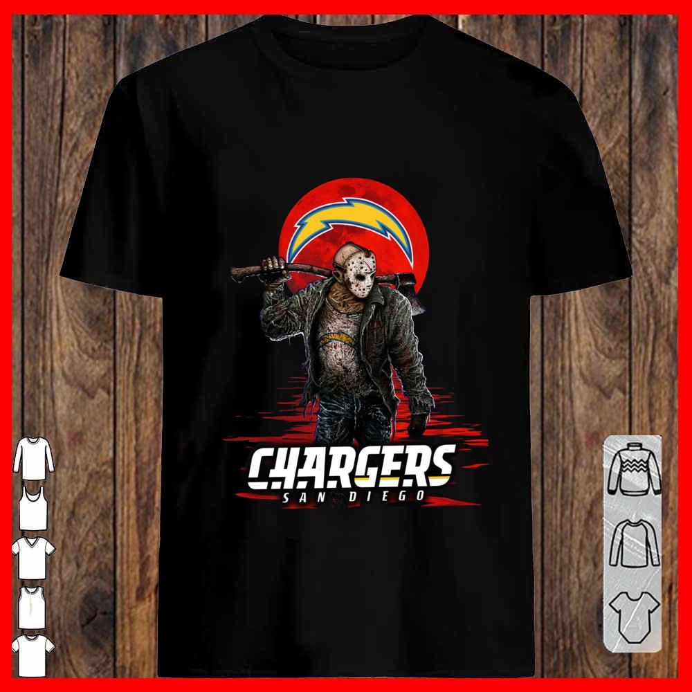Chargers San Diego Mashup Jason Voorhees Horror Movies Vneck-woman