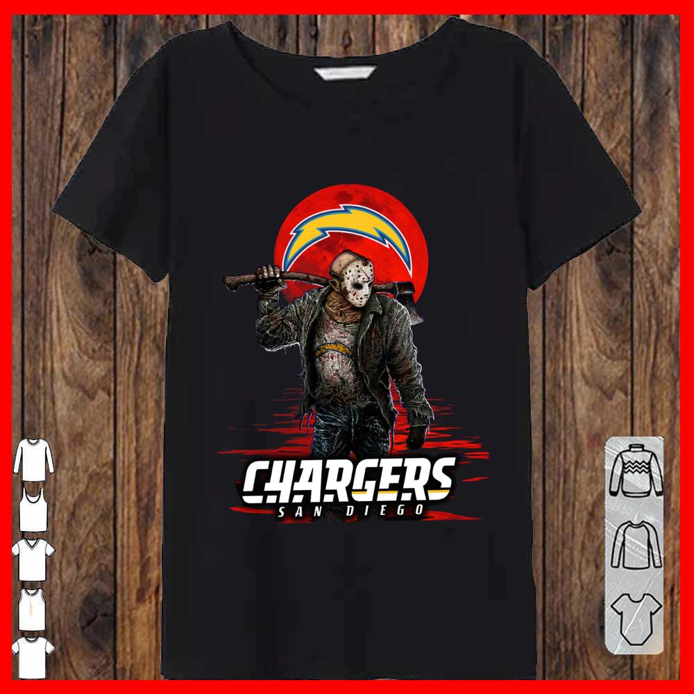 Chargers San Diego Mashup Jason Voorhees Horror Movies Vneck-woman