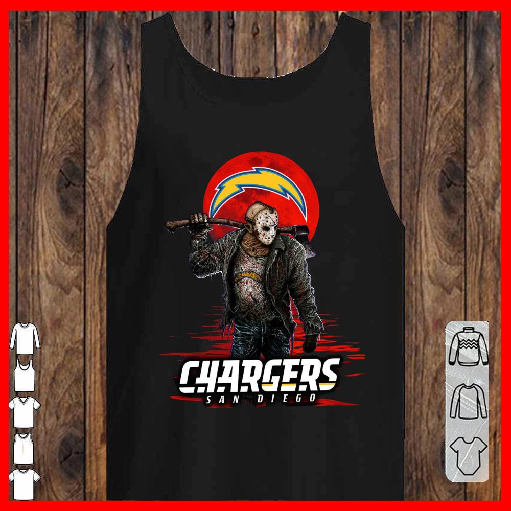 Chargers San Diego Mashup Jason Voorhees Horror Movies Vneck-woman