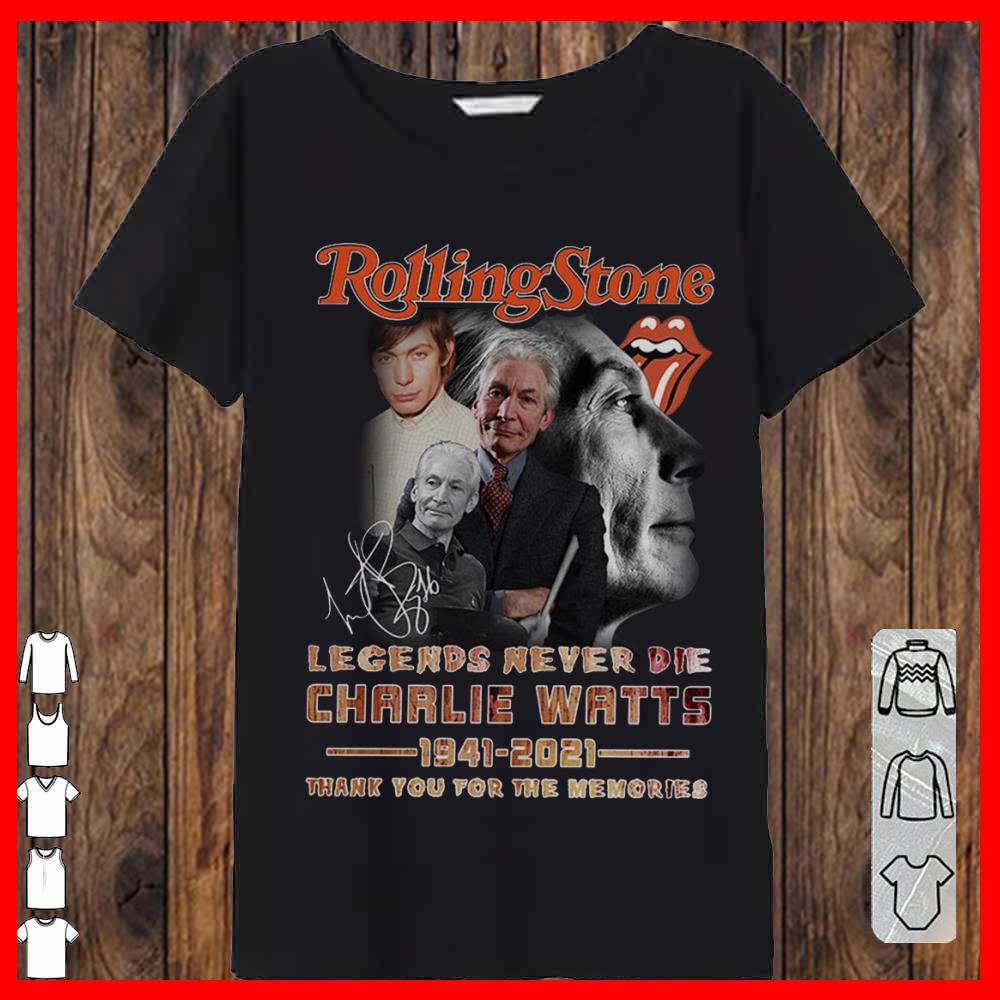 Charlie Watts Signature Rolling Stone Shirt, Rolling Stone Legends Never Die Shirt Women-T-shirt