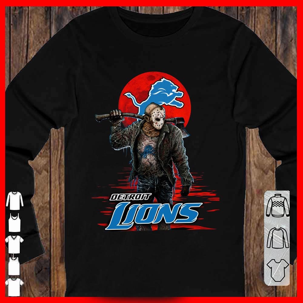 Detroit Lions Mashup Jason Voorhees Horror Movies Shirt, Jason Voorhees Detroit Lions Longsleeve