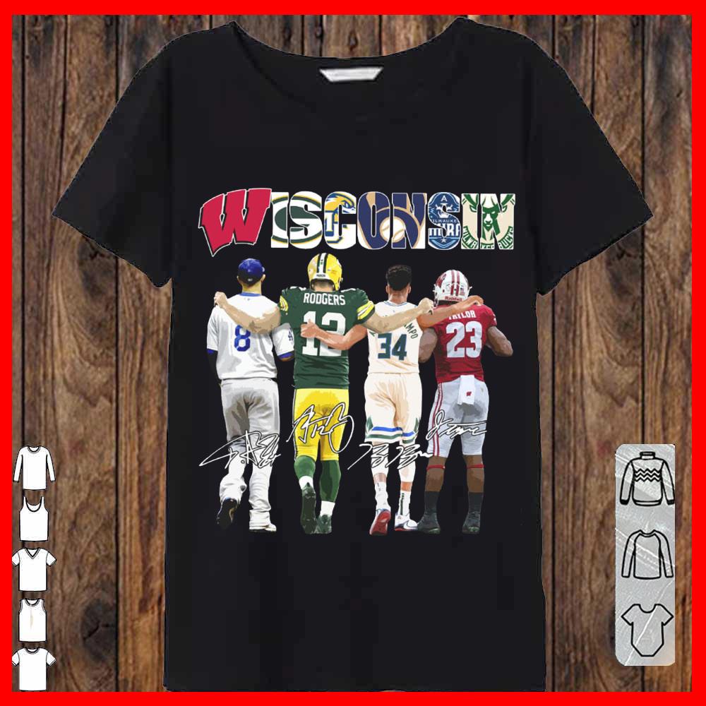 Wisconsin Sport team city Green Bay Packers Milwaukee Bucks shirt