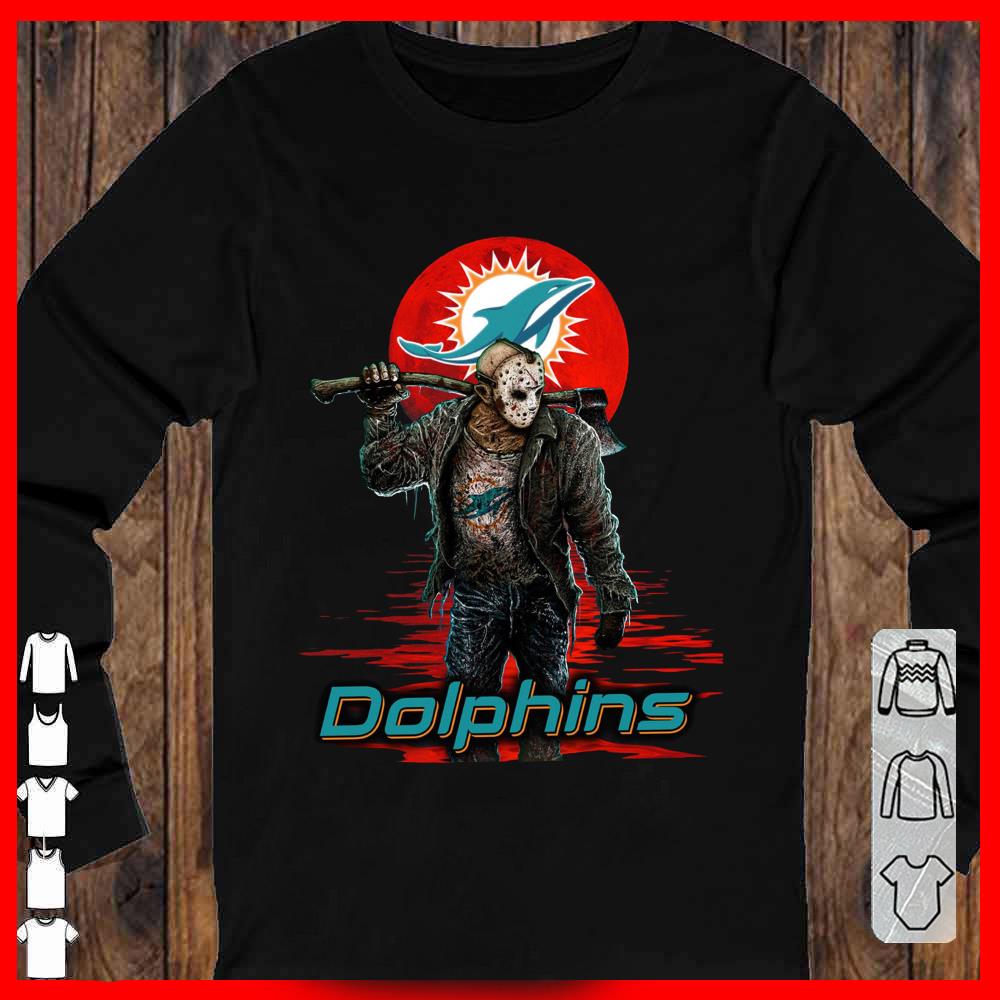 Dolphins Mashup Jason Voorhees Horror Movies Shirt, Jason Voorhees Dolphins Longsleeve
