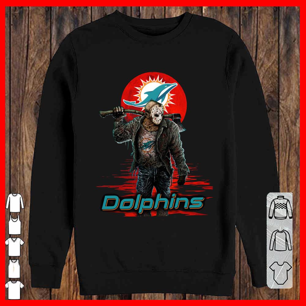 Dolphins Mashup Jason Voorhees Horror Movies Shirt, Jason Voorhees Dolphins Sweatshirt