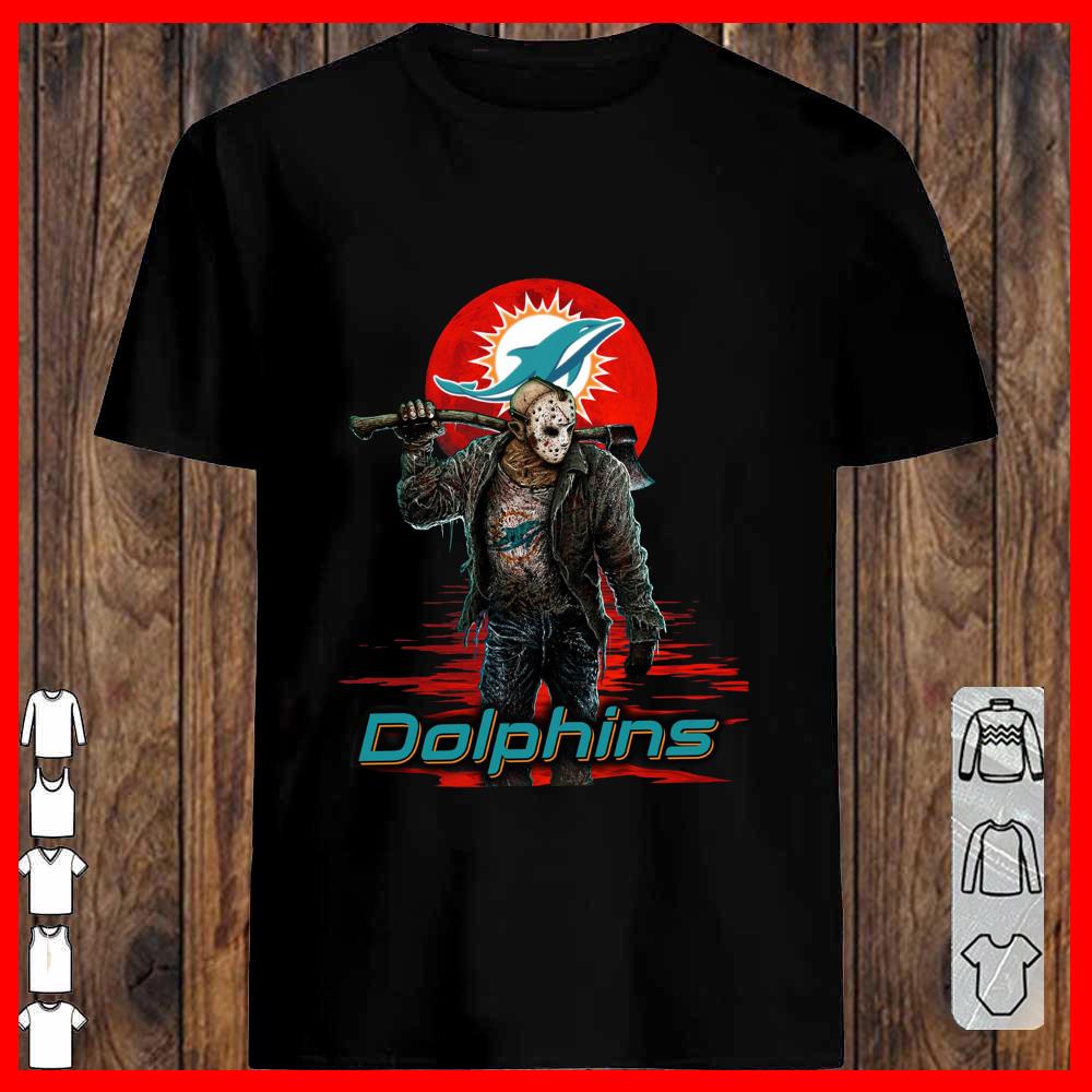 Dolphins Mashup Jason Voorhees Horror Movies Shirt, Jason Voorhees Dolphins T-shirt