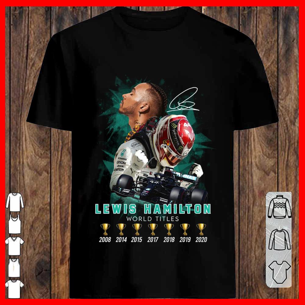 Lewis Hamilton World Titles Champion Cup 2008 to 2020 Shirt
