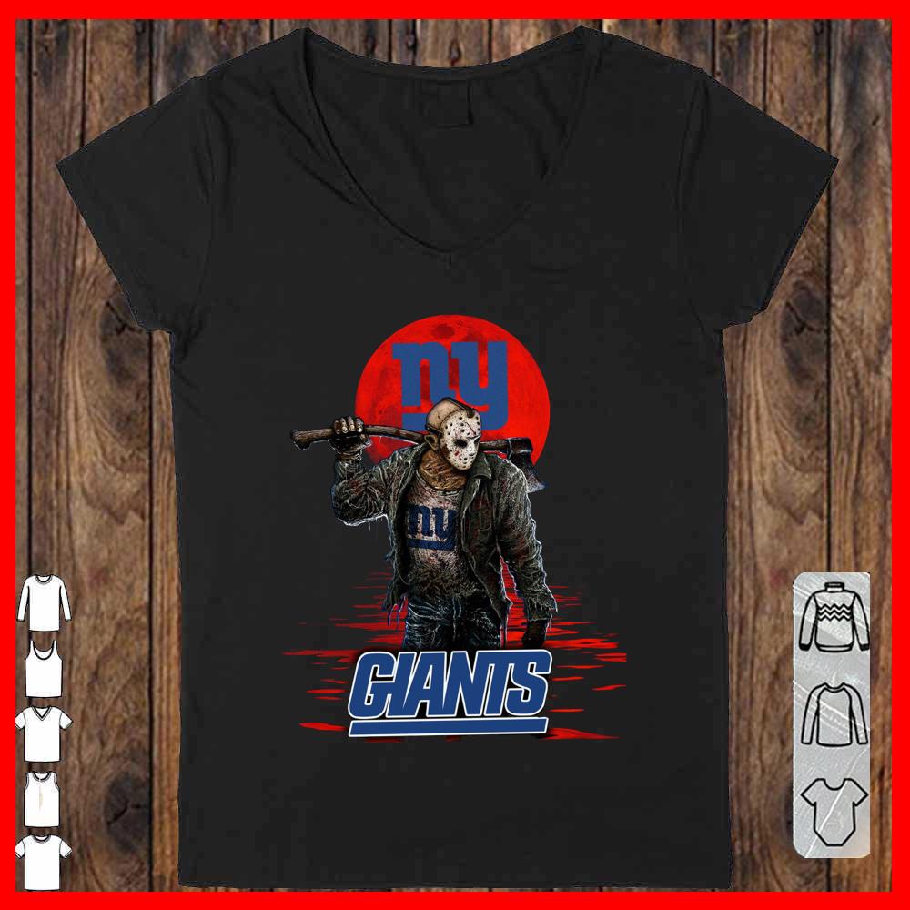 Giants Browns Mashup Jason Voorhees Horror Movies Shirt, Jason Voorhees Giants Vneck-woman
