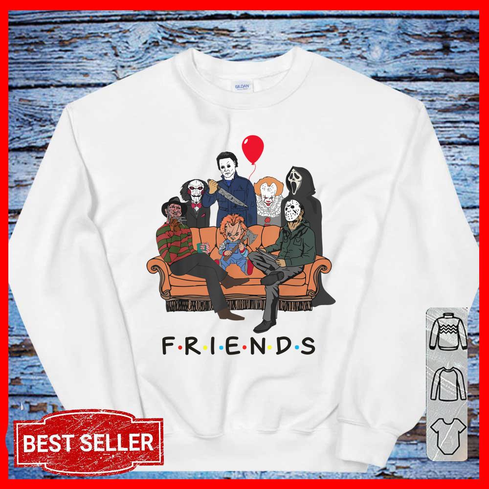 Horror Characters Friends Squad Converging Scary Halloween Sweatshirt