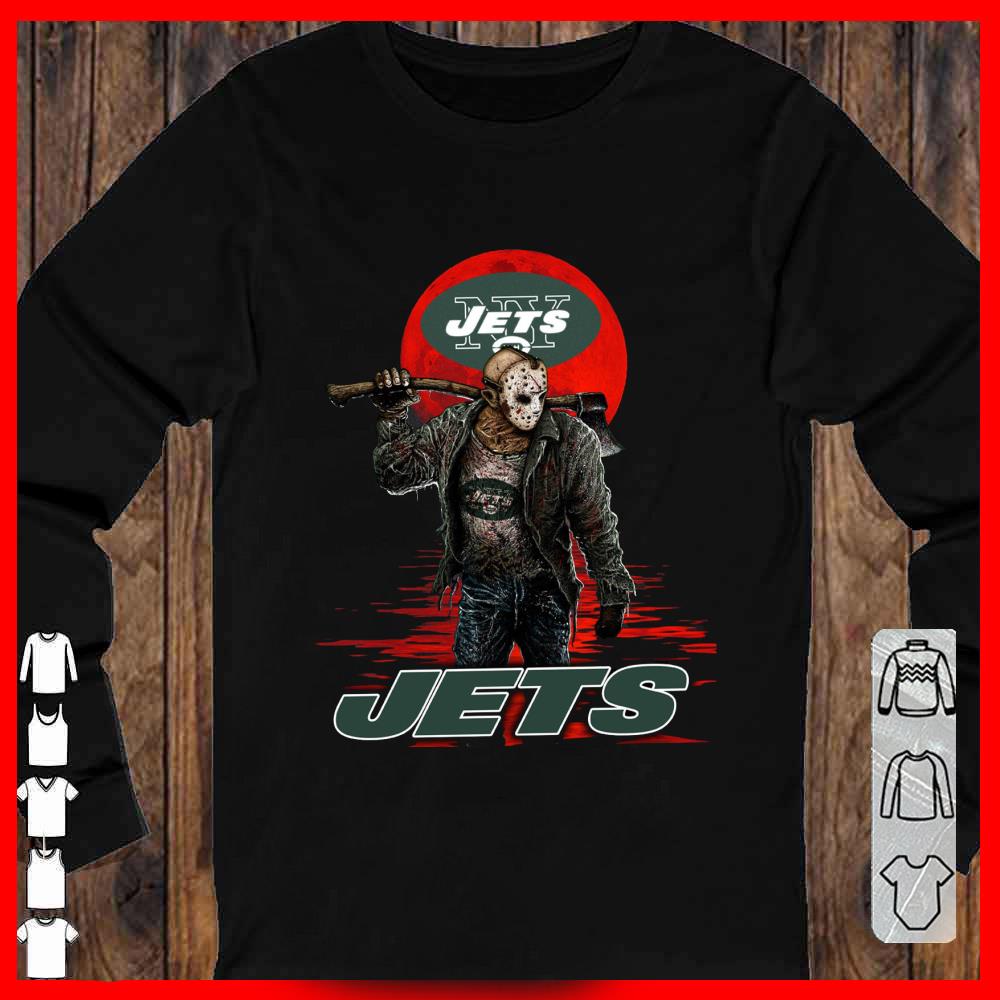 JETS Mashup Jason Voorhees Horror Movies Shirt, Jason Horror Jets basketball Longsleeve