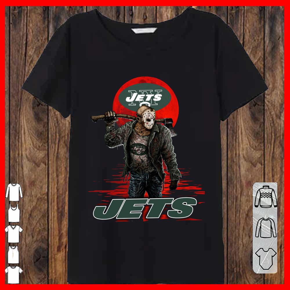 JETS Mashup Jason Voorhees Horror Movies Shirt, Jason Horror Jets basketball Women-T-shirt