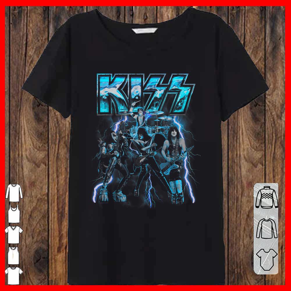 KISS Shirt, KISS Blue Lightning Shirt