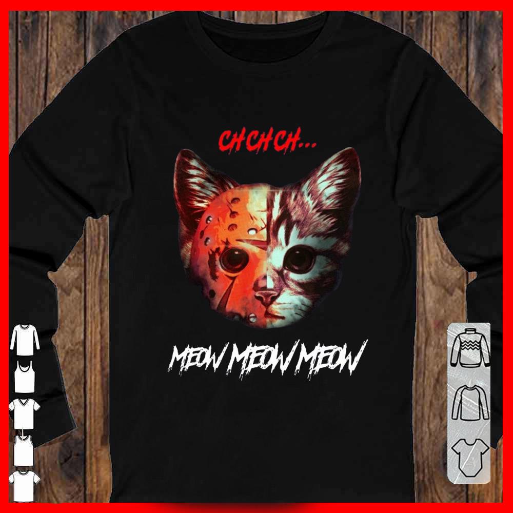 Kitten Cosplay Jason Voorhees Cat Meow Meow Meow Longsleeve