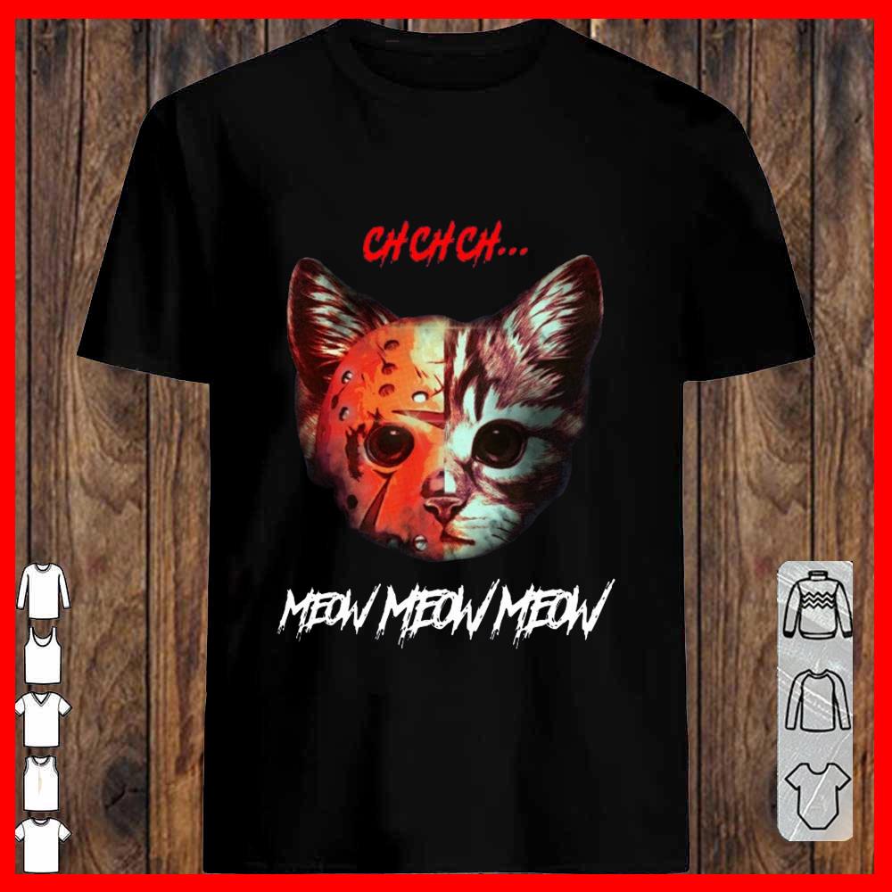 Kitten Cosplay Jason Voorhees Cat Meow Meow Meow T-shirt