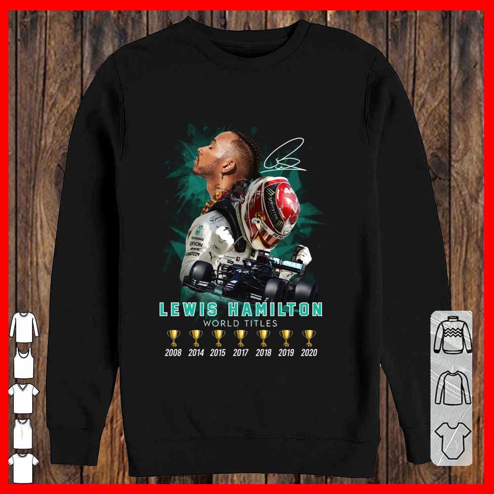 Lewis Hamilton World Titles Champion Cup 2008 to 2020 Shirt