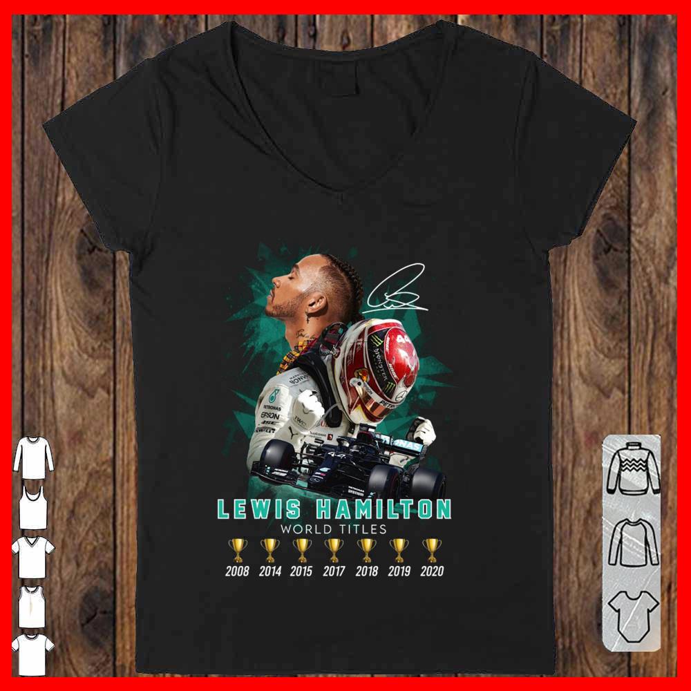 Lewis Hamilton World Titles Champion Cup 2008 to 2020 Shirt