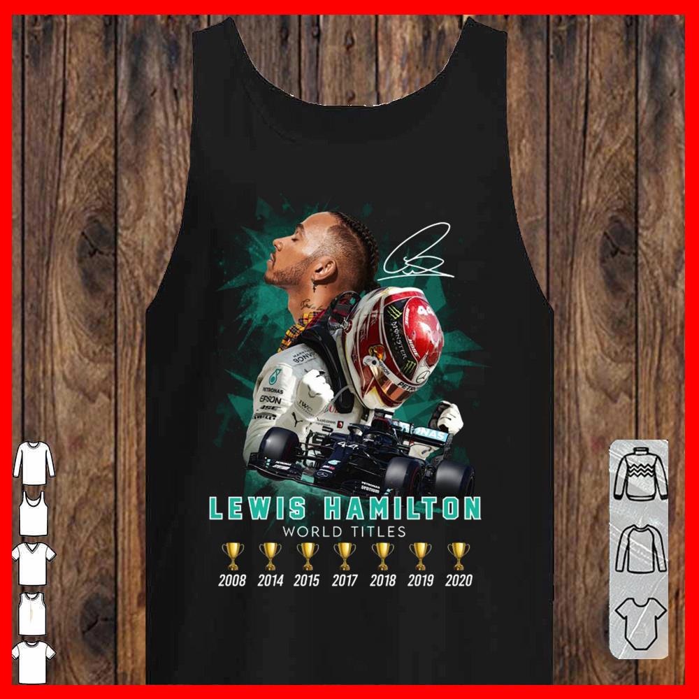 Lewis Hamilton World Titles Champion Cup 2008 to 2020 Shirt