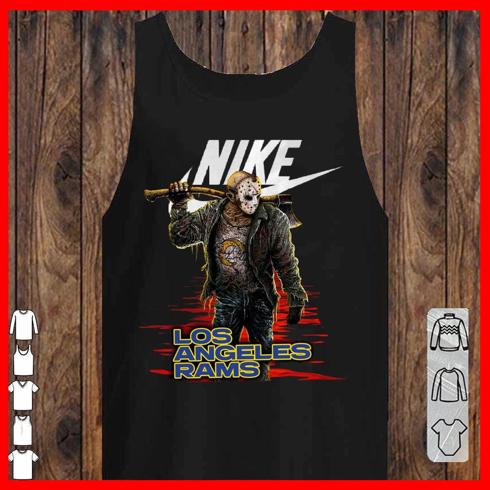 Nike Logo Mashup Los Angeles Rams Jason Voorhees Shirt, Nike Jason Voorhees Los Angeles Rams Shirt