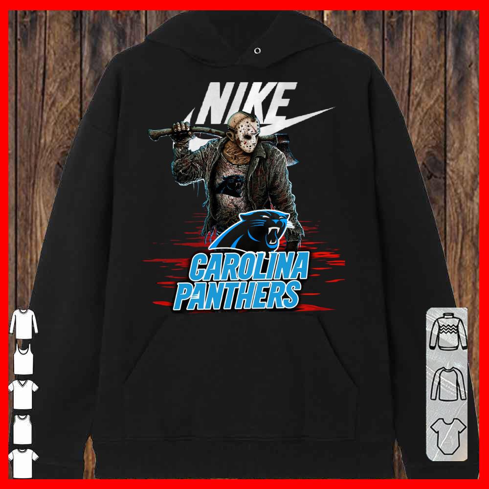 Nike Logo Mashup Carolina Panthers Jason Voorhees Shirt