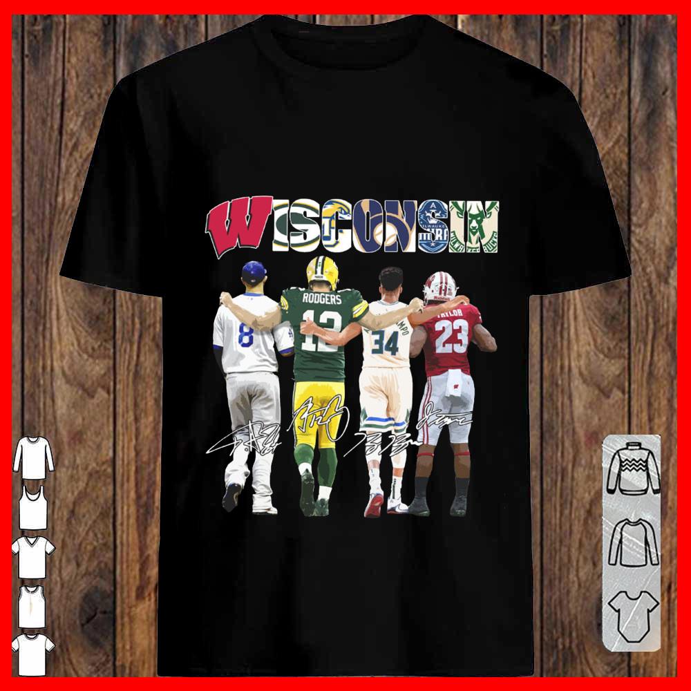 Wisconsin Sport team city Green Bay Packers Milwaukee Bucks shirt