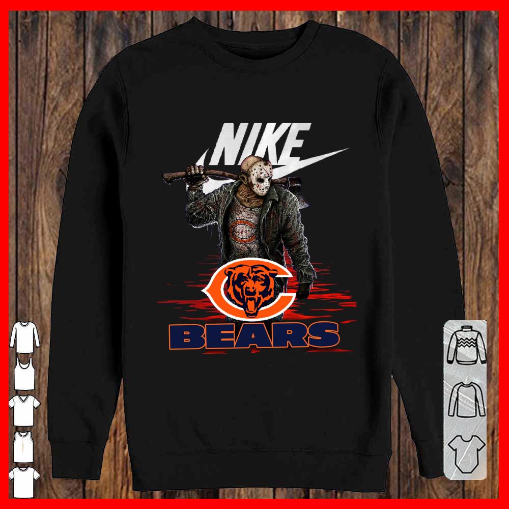 Nike Logo Mashup Bears Jason Voorhees Shirt, Nike Jason Voorhees Bears Shirt