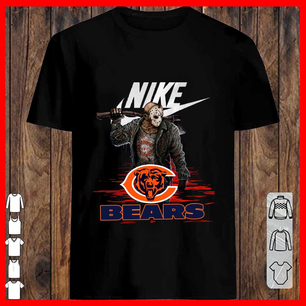 Nike Logo Mashup Bears Jason Voorhees Shirt, Nike Jason Voorhees Bears Shirt