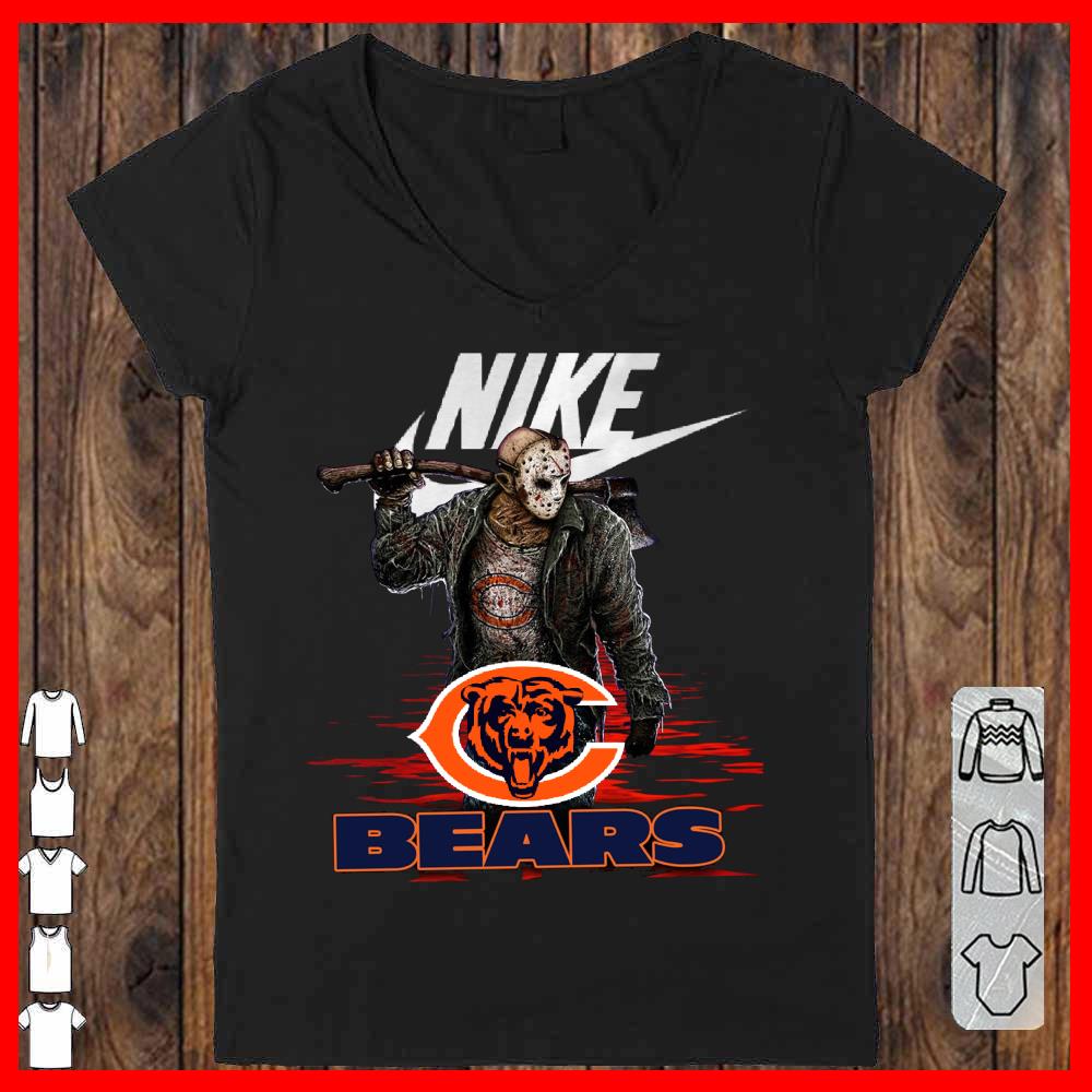 Nike Logo Mashup Bears Jason Voorhees Shirt, Nike Jason Voorhees Bears Shirt
