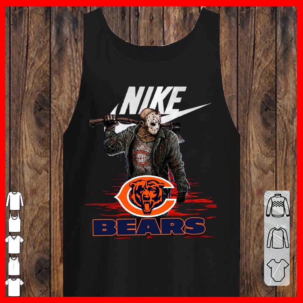 Nike Logo Mashup Bears Jason Voorhees Shirt, Nike Jason Voorhees Bears Shirt