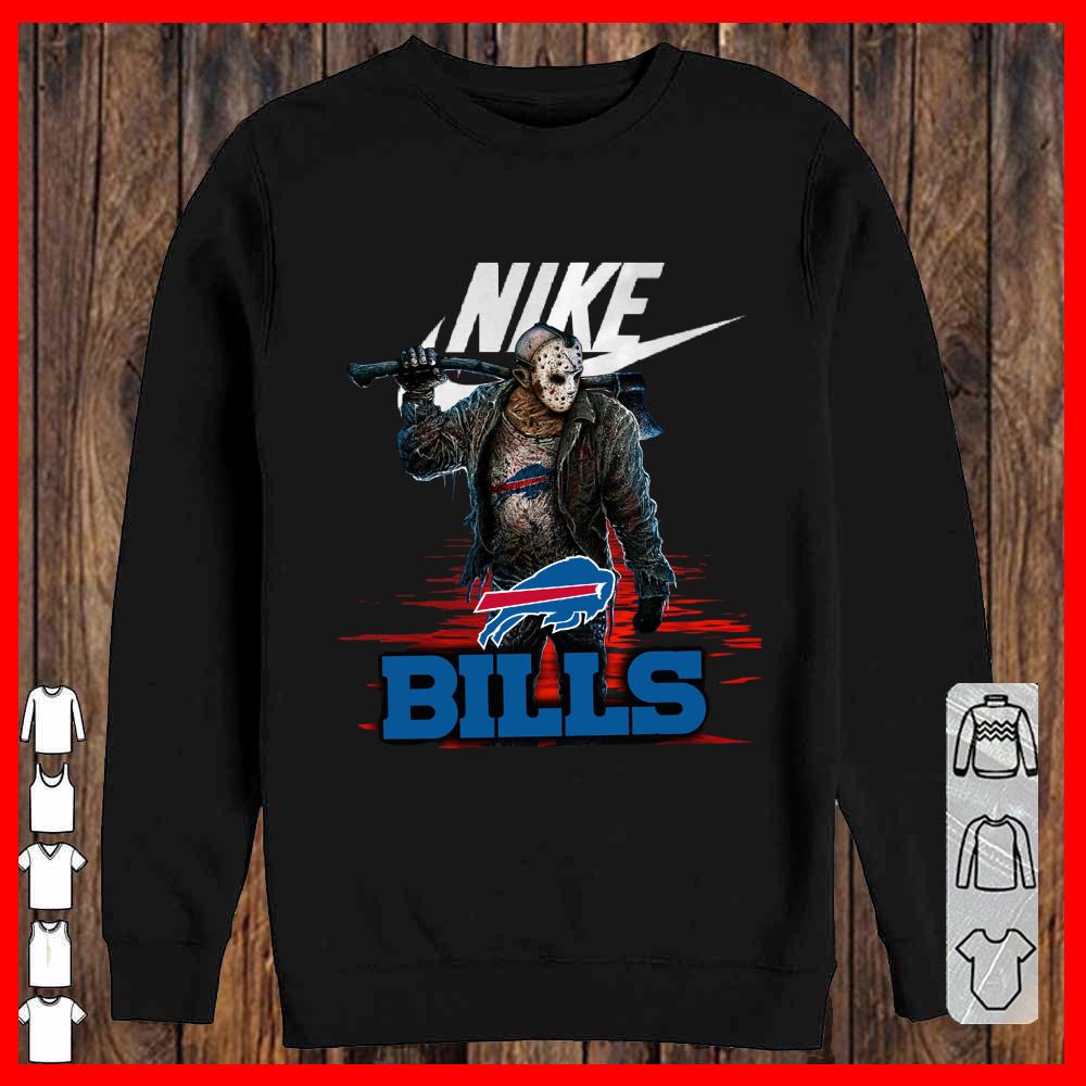Nike Logo Mashup Bills Jason Voorhees Shirt, Nike Jason Voorhees Bills Shirt