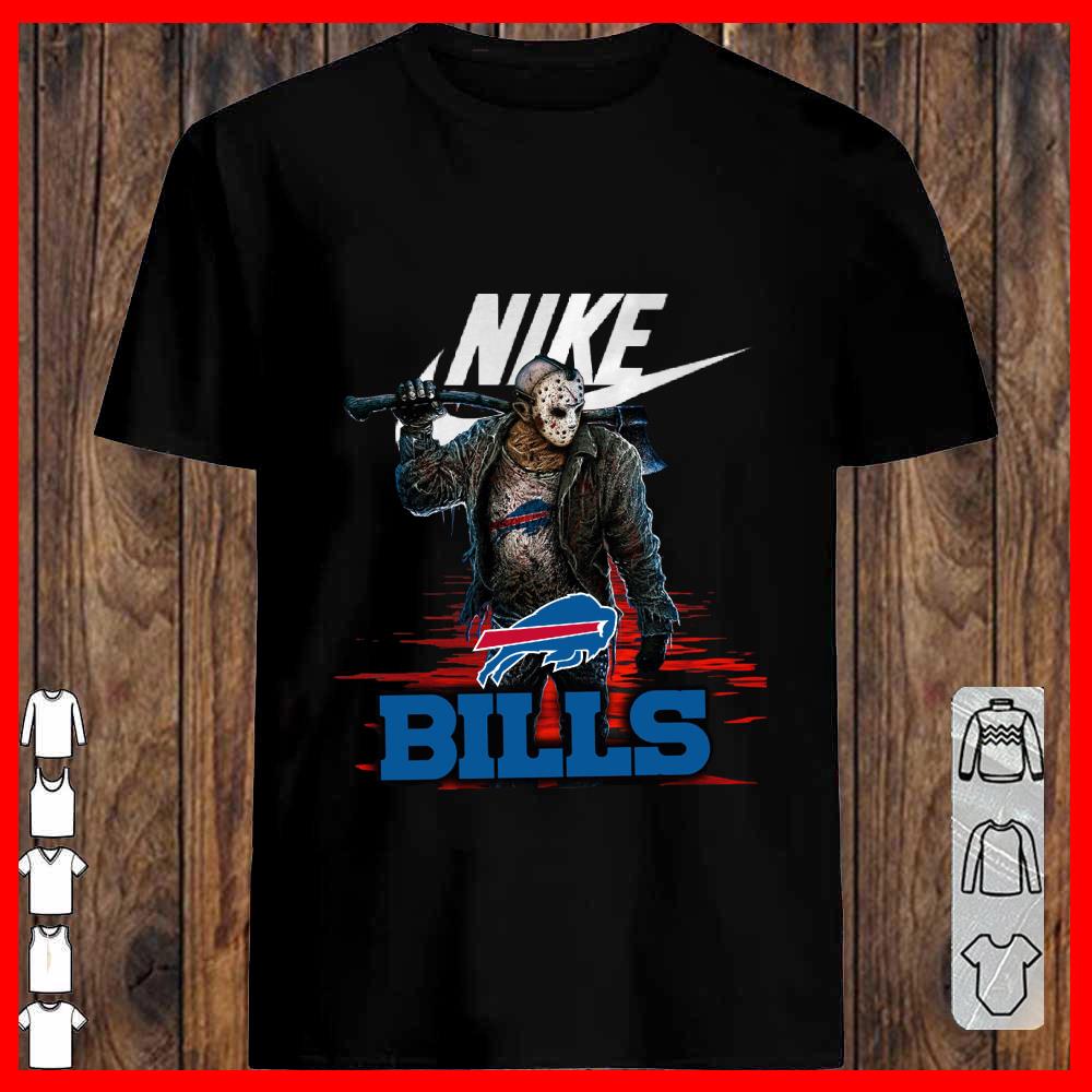 Nike Logo Mashup Bills Jason Voorhees Shirt, Nike Jason Voorhees Bills Shirt
