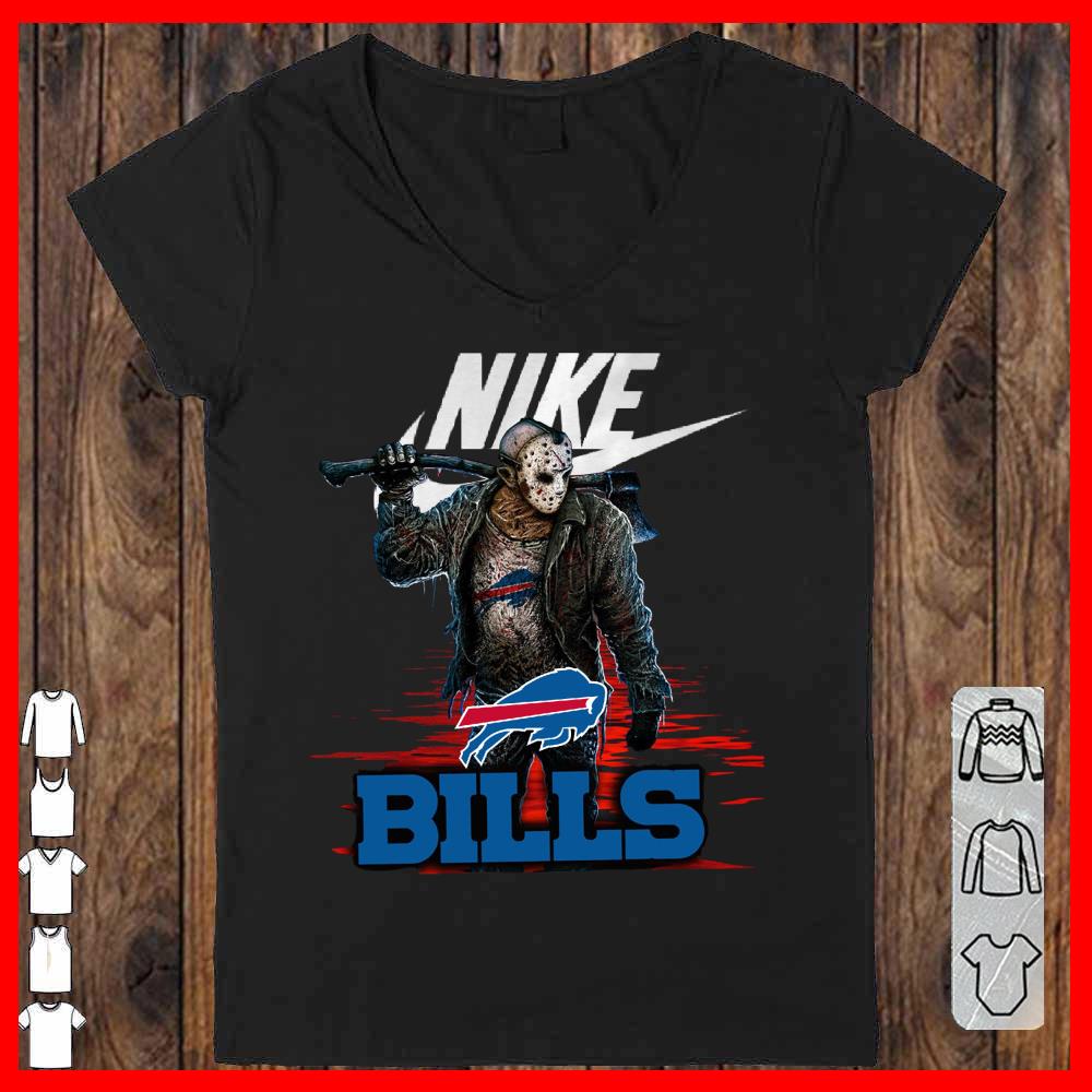 Nike Logo Mashup Bills Jason Voorhees Shirt, Nike Jason Voorhees Bills Shirt