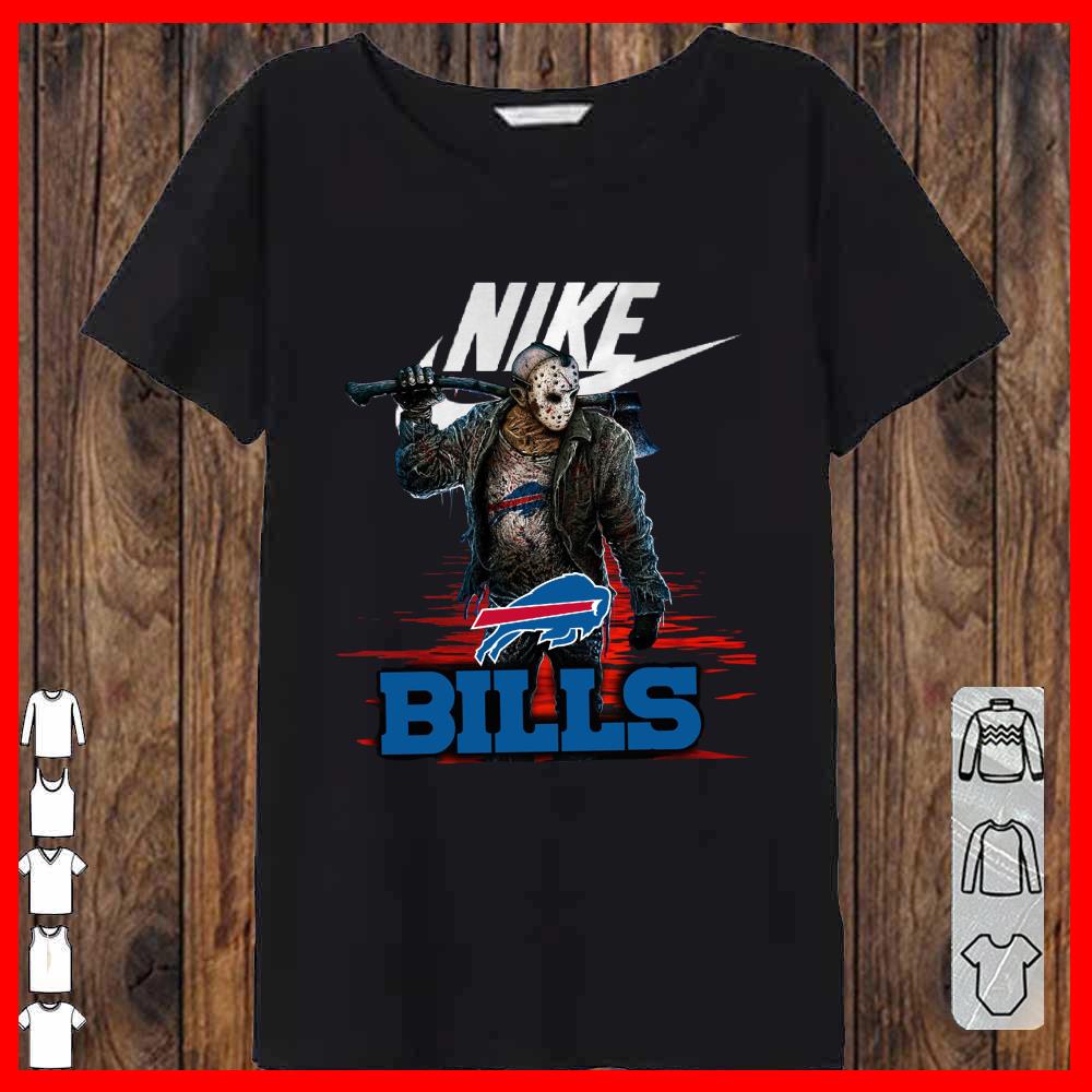 Nike Logo Mashup Bills Jason Voorhees Shirt, Nike Jason Voorhees Bills Shirt