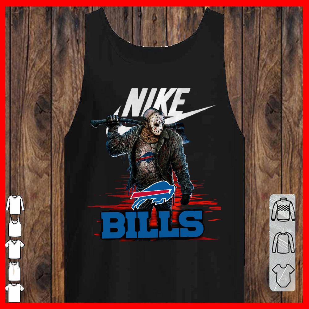 Nike Logo Mashup Bills Jason Voorhees Shirt, Nike Jason Voorhees Bills Shirt