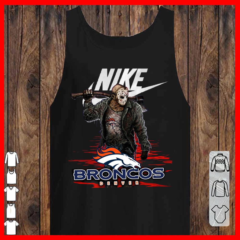 Nike Logo Mashup Broncos Denver Jason Voorhees Shirt, Nike Jason Voorhees Broncos Denver tank-top