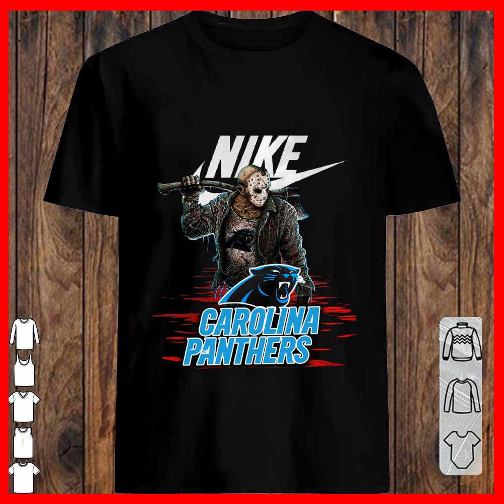 Nike Logo Mashup Carolina Panthers Jason Voorhees Shirt